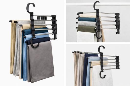 5-Tier Space Saving Pants Hanger – Multi-Layer Closet Organizer